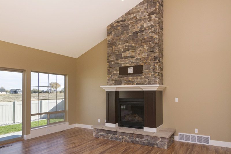 living room fireplace - Yellowstone